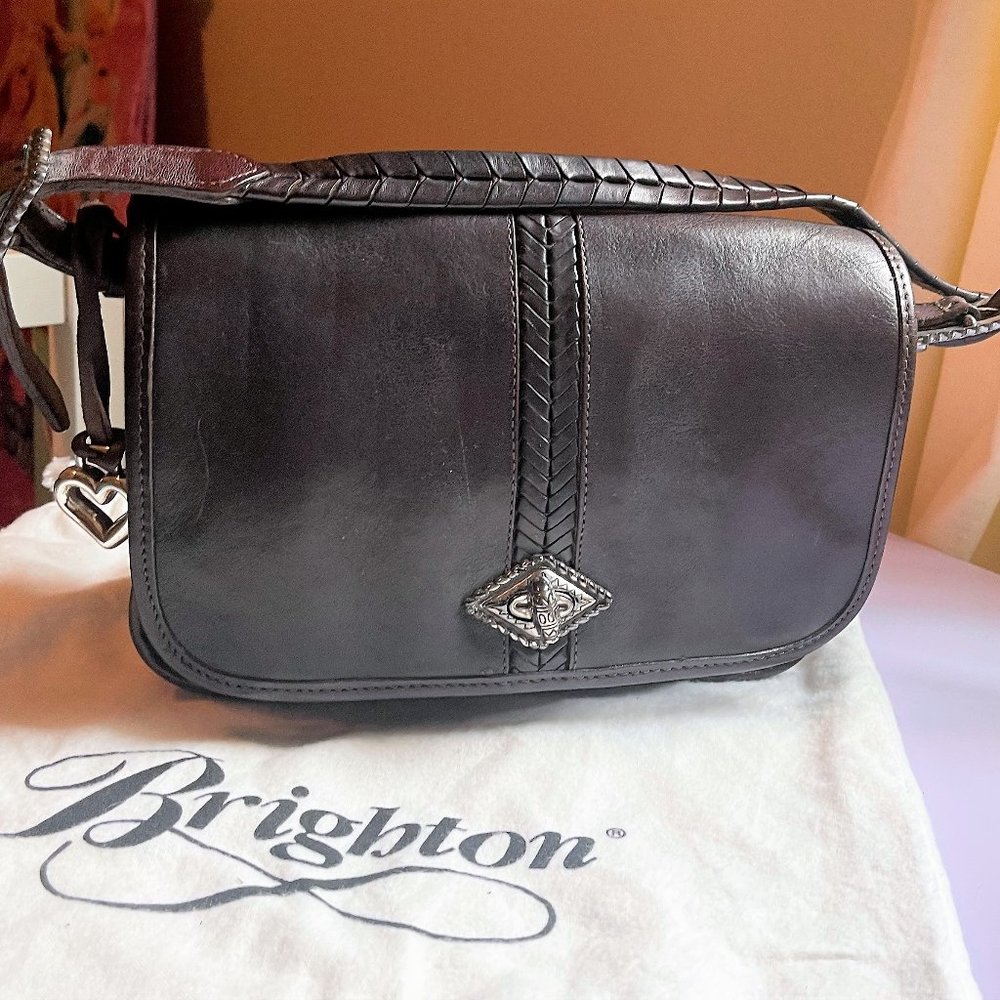 Brighton Leather Braided Brown Leather Bag